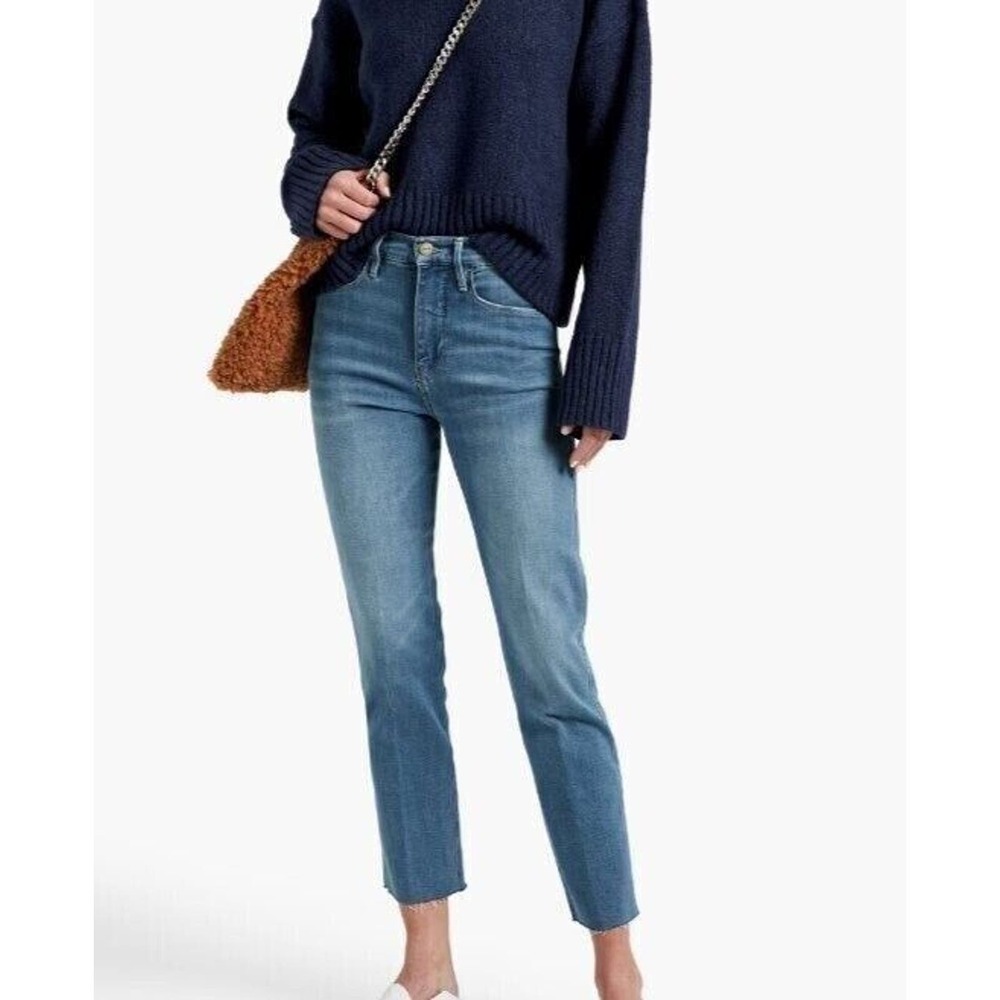 FRAME Le Sylvie Slender Straight Crop Denim Jeans